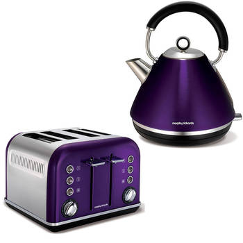 Morphy Richards Plum Accents 4 Slice Toaster and K