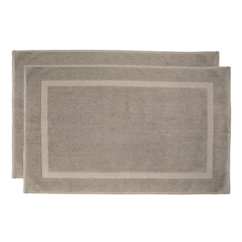 2pc Bambury Ultra soft Chateau Bath Mat 50x75cm Latte Cotton Woven