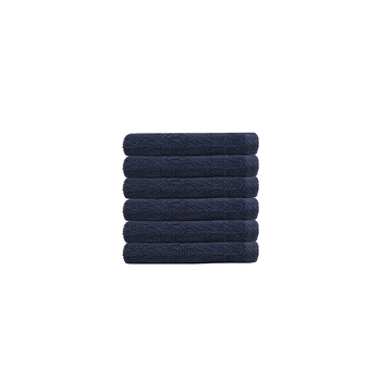 6pc Bambury Home Living soft Chateau Face Washer 33x33cm Navy 33 x 33cm