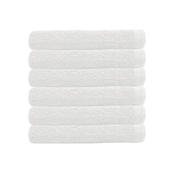 6pc Bambury Commercial Chateau 33x33cm Cotton Face Washer White