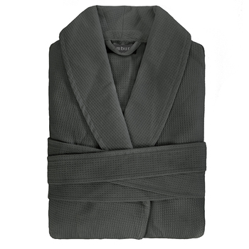 Bambury One Size Charcoal Commercial Waffle Bedroom/Bathroom Robe