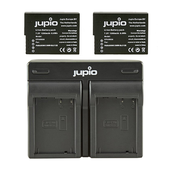 Jupio 2x Batteries 1200mAh & USB Dual Charger Kit For Panasonic DMW-BLC12E
