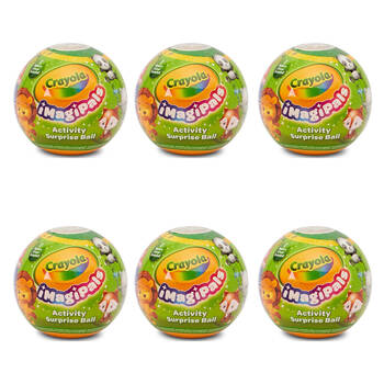 6PK Crayola Imagipals Activity Surprise Ball Animals Kids Asstd 3y+