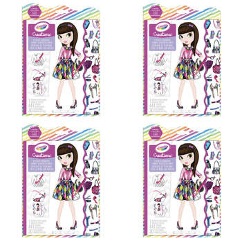 4PK Crayola Kids/Childrens Creations Sticker Look Book 3y+