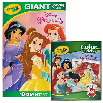 Crayola Giant 18pg Disney Princess Colouring Pages & 32pg Colour & Sticker Book
