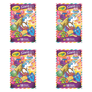 4PK Crayola Giant 18pg Colouring Pages Foldalope Uni Creatures 3y+
