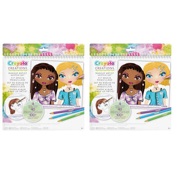 2PK Crayola Creations Makeup Artist Sketch DIY Craft Kit Set Kids 8y+