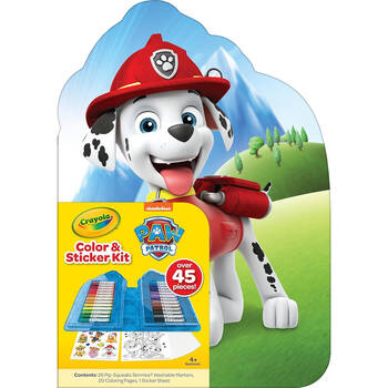 Crayola Colour & Sticker Kit Markers/Pages/Stickers - Paw Patrol 4y+