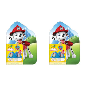 2PK Crayola Colour & Sticker Kit Markers/Pages/Stickers - Paw Patrol 4y+