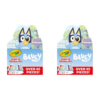 2PK Crayola Colour & Sticker Kit Markers/Pages/Stickers - Bluey 4y+
