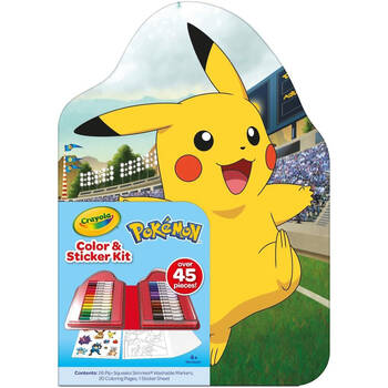 Crayola Colour & Sticker Kit Markers/Pages/Stickers - Pokemon 4y+