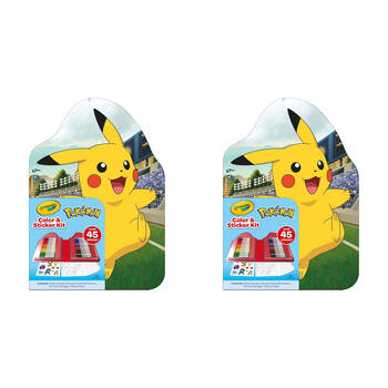 2PK Crayola Colour & Sticker Kit Markers/Pages/Stickers - Pokemon 4y+