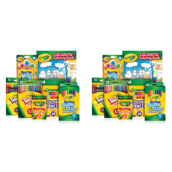 2PK Crayola Boredom Buster Pack w/Crayons/Markers/Pencils/Paint Set