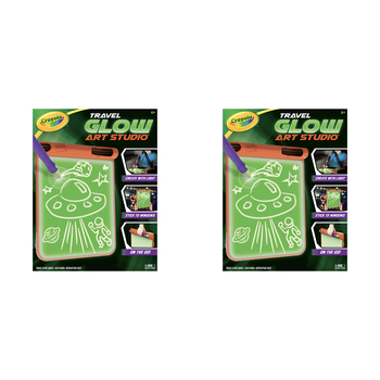 2PK Crayola Kids/Childrens Creative Travel Glow Art Studio 6y+