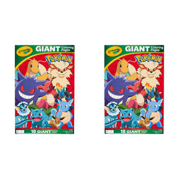 2PK Crayola Pokemon Giant Colouring Pages 30x47cm Kids 3y+