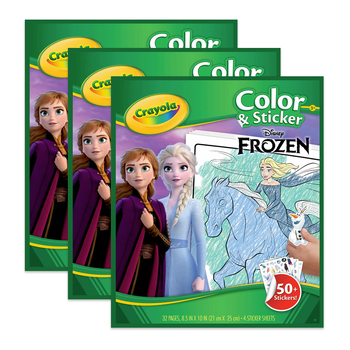 3PK Crayola 32pg Colour & Sticker Book Disney Frozen Kids Colouring Book 3+