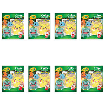 8PK Crayola Colour & Sticker Activity Book Pokemon Kids 3y+