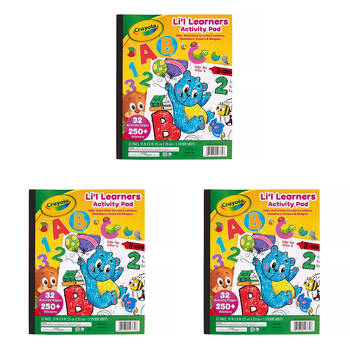 3PK Crayola Lil Learners Activity Pad 32-Pages Book Kids 3y+
