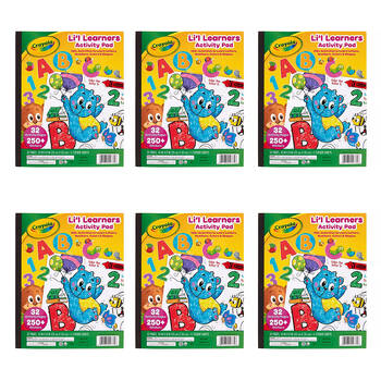6PK Crayola Lil Learners Activity Pad 32-Pages Book Kids 3y+