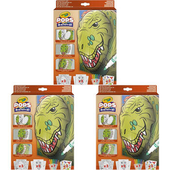 3PK Crayola POPS 3D Activity Set Kids Craft Kit - Dinosaurs 5y+