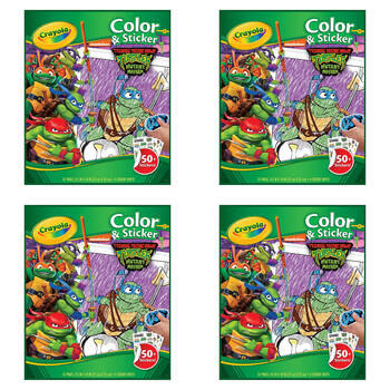 4PK Crayola Colour & Sticker Activity Book TMNT Kids 3y+