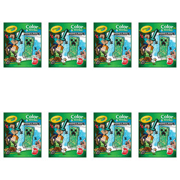 8PK Crayola Colour & Sticker Activity Book Minecraft Kids 3y+