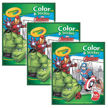 3PK Crayola 32pg Colour & Sticker Disney Marvel Avengers Kids Drawing Book 3y+