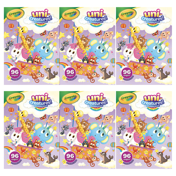 6PK Crayola 96 Pages Colouring Book - Uni-Creatures 3+
