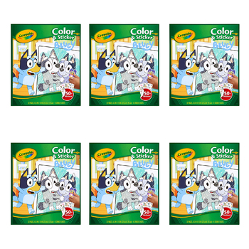 6PK 32pg Crayola Bluey Colour & Sticker Book Kids 3y+