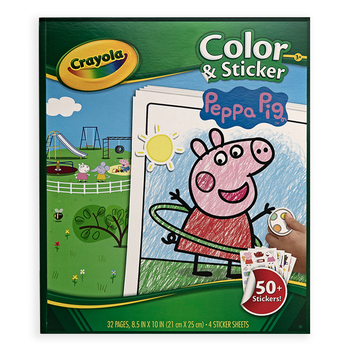 32pg Crayola Peppa Pig Colour & Sticker Book Kids 3y+