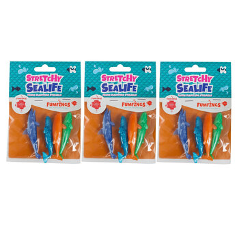 3PK Fumfings Animal Mini Stretchy Sealife 15cm