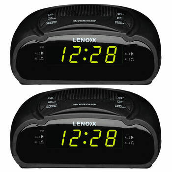 2PK Lenoxx AM/FM Alarm Clock Radio