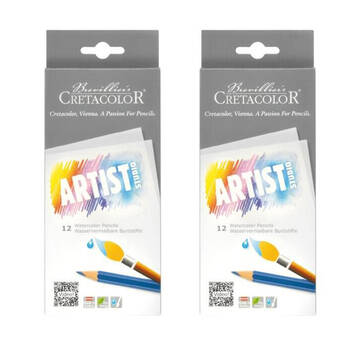 2x 12pc Cretacolor Artist Studio Pigmented Drawing Art Pencil Set Watercolour