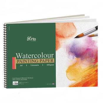 Arto 100% Cotton Watercolour Spiral Cold Press Pad 12 Sheets 300gsm A3