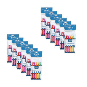 12x 5pc Malli Aluminium Crochet Hook Set Yarn Crafting Tools - Silver