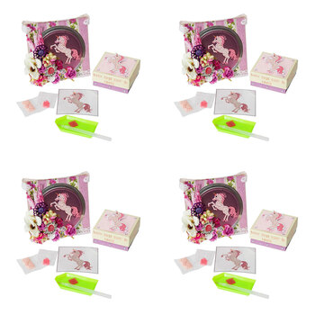 4x Craft Buddy Fairytale Unicorn 9x9cm Crystal Art Motif Kids/Family 8y+