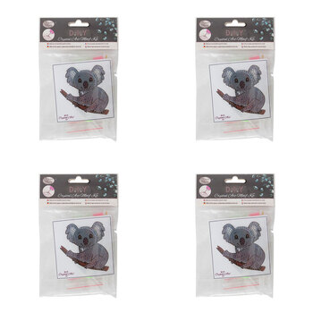 4x Craft Buddy Koala Bear 9x9cm Crystal Art Motif Kids/Family 8y+