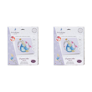 2x Craft Buddy Peter Rabbit & Mum Crystal Art Card 18x18cm Kids/Family 8y+