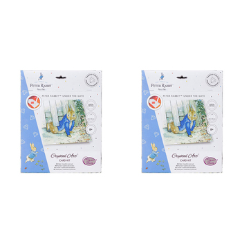 2x Craft Buddy Peter Under The Fence Crystal Art Card 18x18cm Kids/Family 8y+