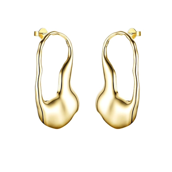 Culturesse Adele 50mm Irregular Flow Earrings - Gold