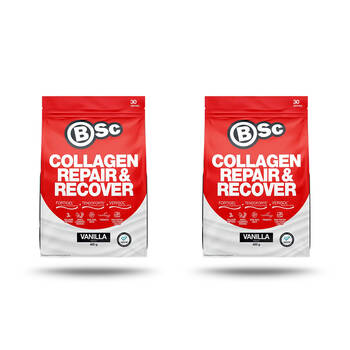 2PK BSc Collagen Repair and Recover Powder High Protein 30 Serves 400g Vanilla