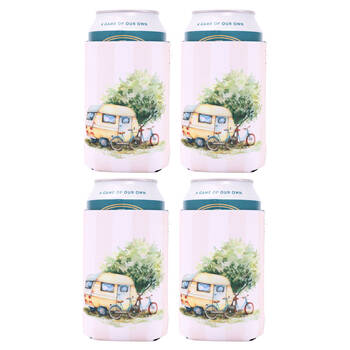 4PK Splosh Caravan Insulated Neoprene On The Road Stubby Holder10x13cm 10x13cm