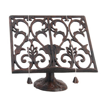 Esschert Design Cast Iron Cookbook Stand Kitchen Decor 26.3cm Antique Brown