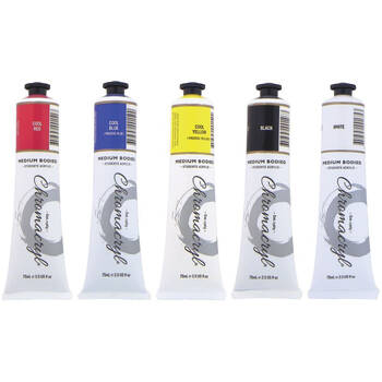 5pc Chromacryl Student Fast Drying Water-Based Acrylic Cool Colours Set 75ml