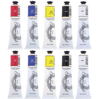 2x 5pc Chromacryl Student Fast Drying Water-Based Acrylic Cool Colours Set 75ml