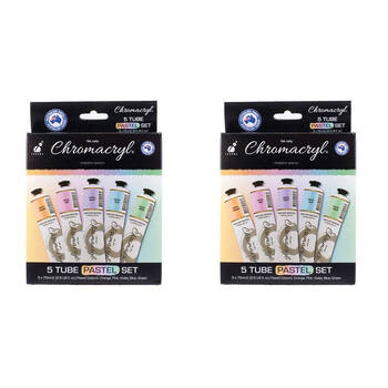 2x 5pc Chromacryl Student Fast Drying Water-Based Acrylic Pastel Colours Set 75ml