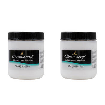 2PK Chromacryl Thick Luminous Texture Impasto Gel Glaze Art Medium 500ml