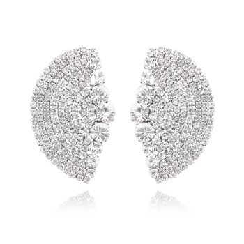 Culturesse Deanna Catwalk 58cm Diamante Statement Earrings - Silver