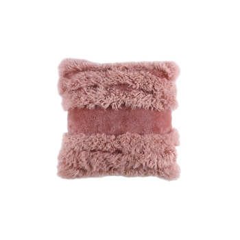 Huxford Grove The Franges Sheepskin Cushion Square 50x50cm - Rose