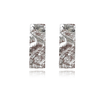 Culturesse Mae Artsy 20mm Foil Stud Earrings - Silver